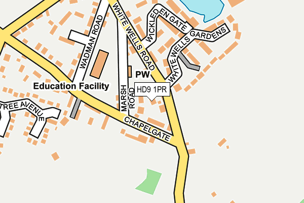 HD9 1PR map - OS OpenMap – Local (Ordnance Survey)