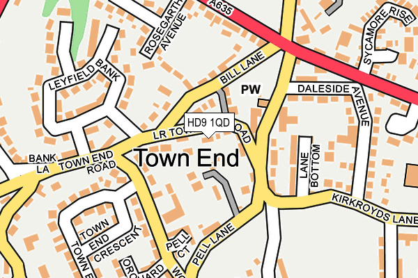 HD9 1QD map - OS OpenMap – Local (Ordnance Survey)