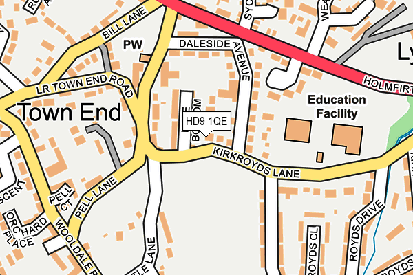 HD9 1QE map - OS OpenMap – Local (Ordnance Survey)