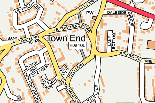 HD9 1QL map - OS OpenMap – Local (Ordnance Survey)