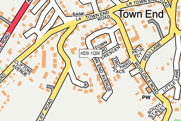 HD9 1QW map - OS OpenMap – Local (Ordnance Survey)