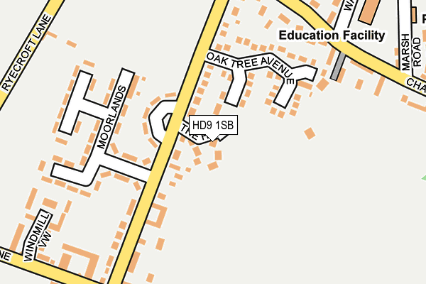HD9 1SB map - OS OpenMap – Local (Ordnance Survey)