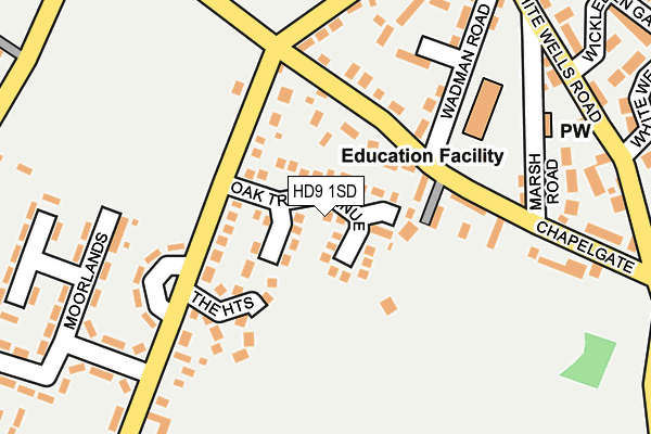 HD9 1SD map - OS OpenMap – Local (Ordnance Survey)