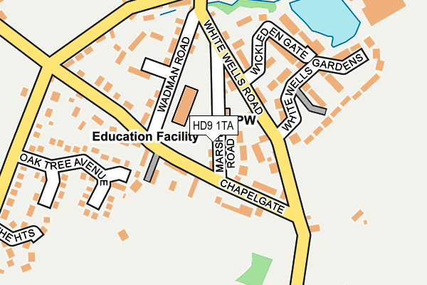 HD9 1TA map - OS OpenMap – Local (Ordnance Survey)