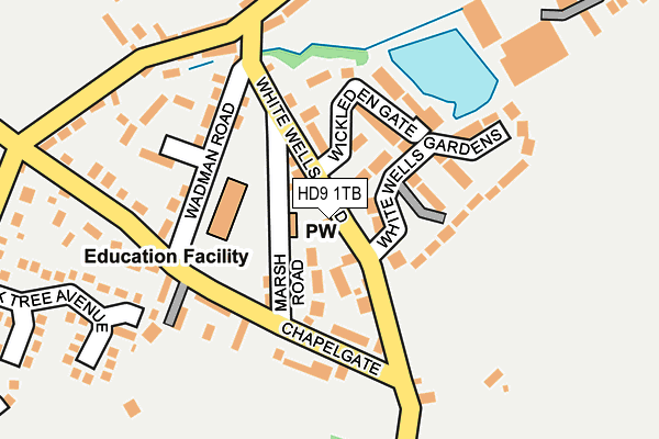 HD9 1TB map - OS OpenMap – Local (Ordnance Survey)