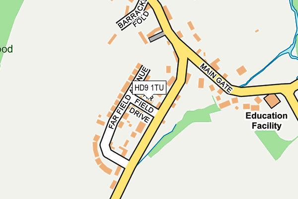 HD9 1TU map - OS OpenMap – Local (Ordnance Survey)
