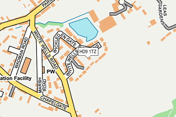 HD9 1TZ map - OS OpenMap – Local (Ordnance Survey)