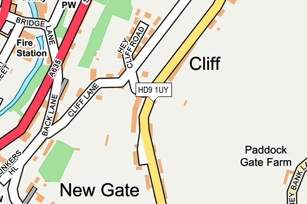 HD9 1UY map - OS OpenMap – Local (Ordnance Survey)