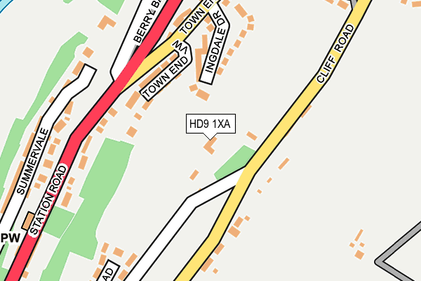 HD9 1XA map - OS OpenMap – Local (Ordnance Survey)