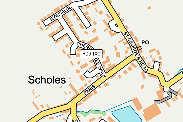 HD9 1XG map - OS OpenMap – Local (Ordnance Survey)