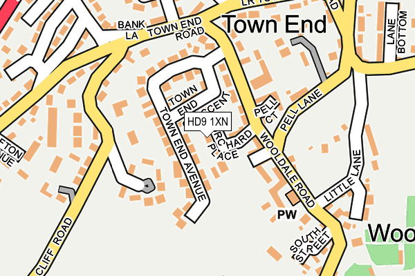 HD9 1XN map - OS OpenMap – Local (Ordnance Survey)