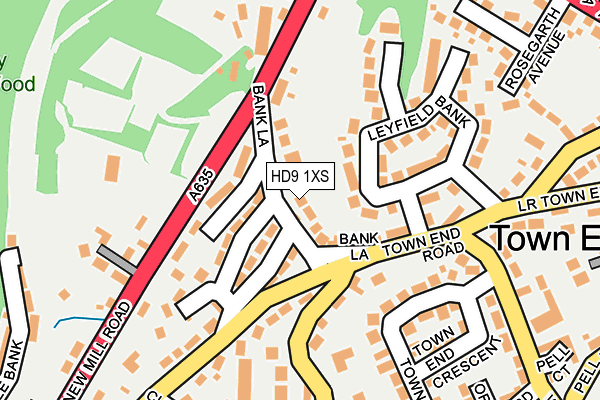 HD9 1XS map - OS OpenMap – Local (Ordnance Survey)