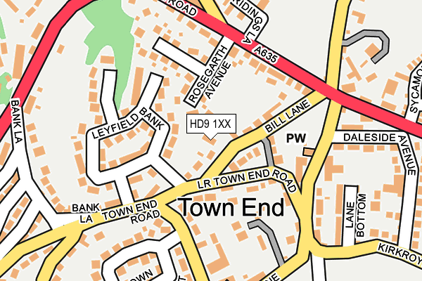 HD9 1XX map - OS OpenMap – Local (Ordnance Survey)