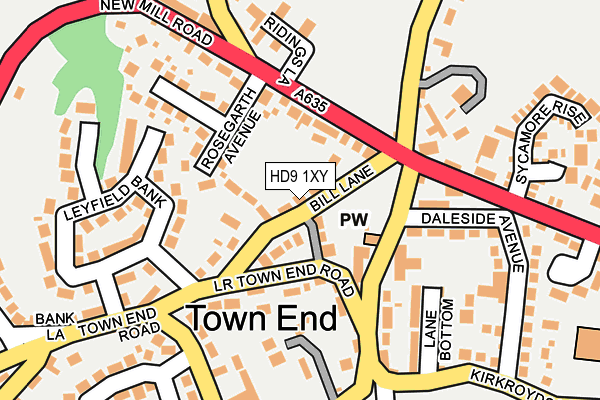 HD9 1XY map - OS OpenMap – Local (Ordnance Survey)