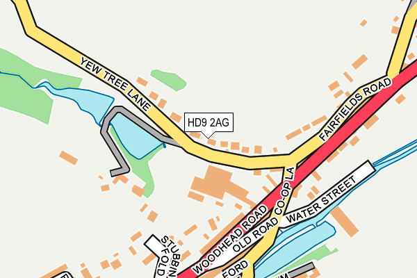 HD9 2AG map - OS OpenMap – Local (Ordnance Survey)