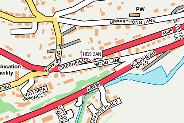 HD9 2AN map - OS OpenMap – Local (Ordnance Survey)