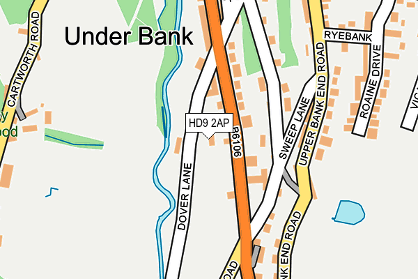 HD9 2AP map - OS OpenMap – Local (Ordnance Survey)