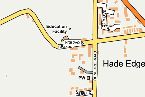 HD9 2AQ map - OS OpenMap – Local (Ordnance Survey)