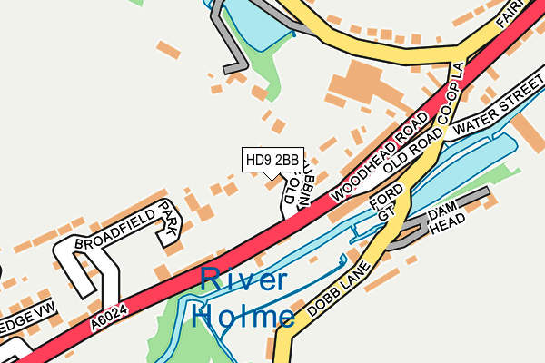 HD9 2BB map - OS OpenMap – Local (Ordnance Survey)