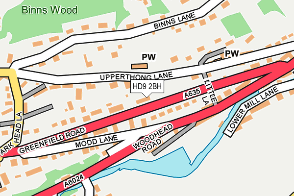 HD9 2BH map - OS OpenMap – Local (Ordnance Survey)