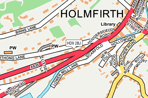 HD9 2BJ map - OS OpenMap – Local (Ordnance Survey)