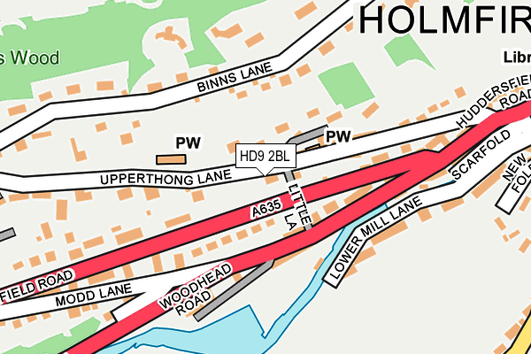 HD9 2BL map - OS OpenMap – Local (Ordnance Survey)