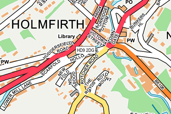 HD9 2DG map - OS OpenMap – Local (Ordnance Survey)
