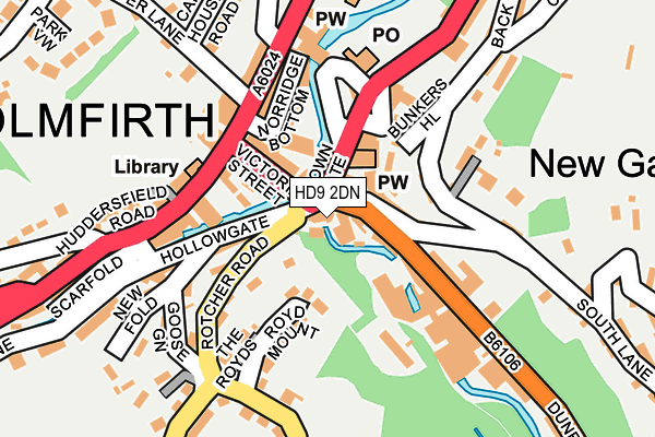 HD9 2DN map - OS OpenMap – Local (Ordnance Survey)