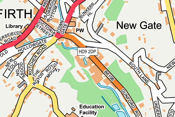 HD9 2DP map - OS OpenMap – Local (Ordnance Survey)