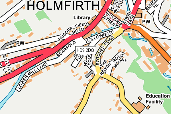 HD9 2DQ map - OS OpenMap – Local (Ordnance Survey)