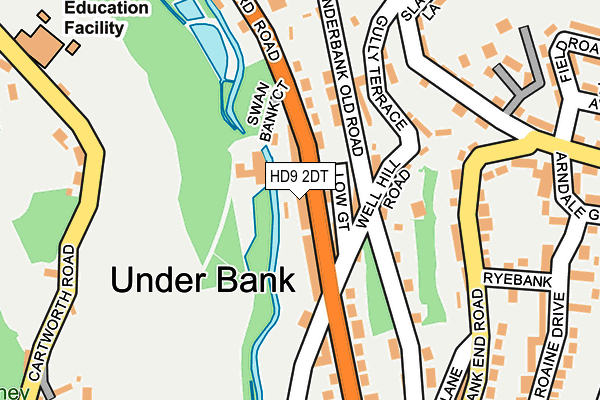 HD9 2DT map - OS OpenMap – Local (Ordnance Survey)