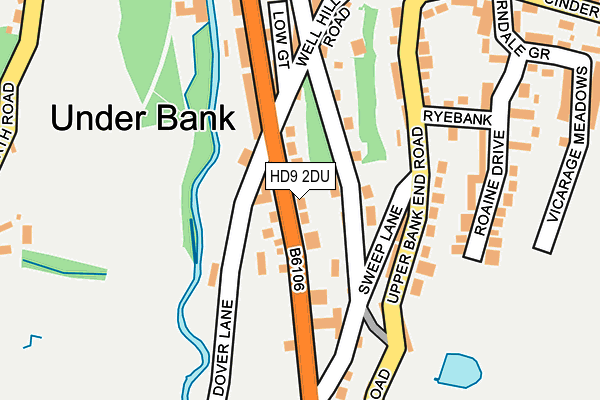 HD9 2DU map - OS OpenMap – Local (Ordnance Survey)