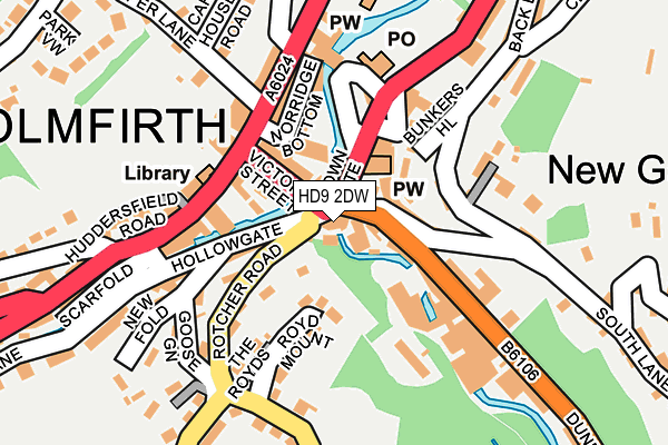 HD9 2DW map - OS OpenMap – Local (Ordnance Survey)