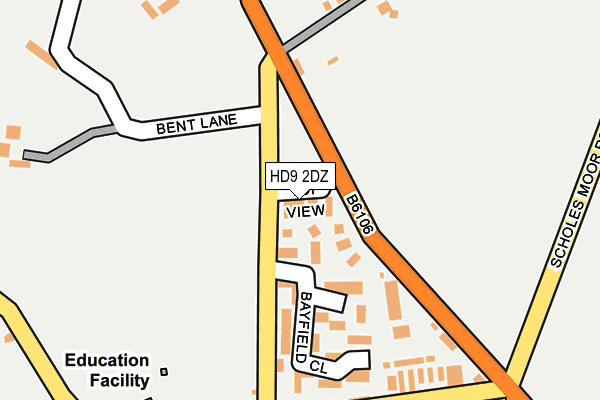 HD9 2DZ map - OS OpenMap – Local (Ordnance Survey)