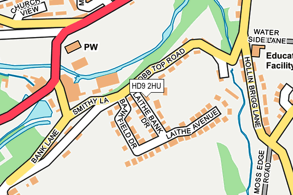 HD9 2HU map - OS OpenMap – Local (Ordnance Survey)