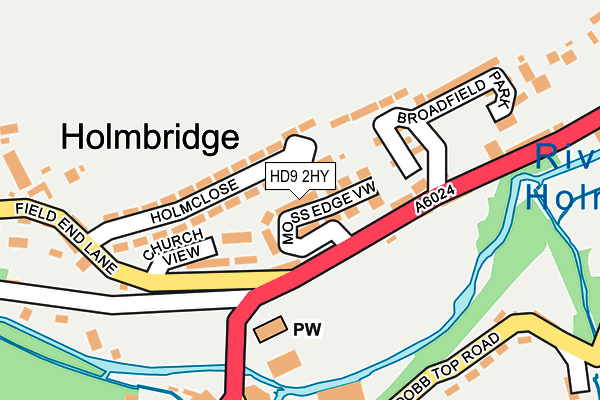 HD9 2HY map - OS OpenMap – Local (Ordnance Survey)