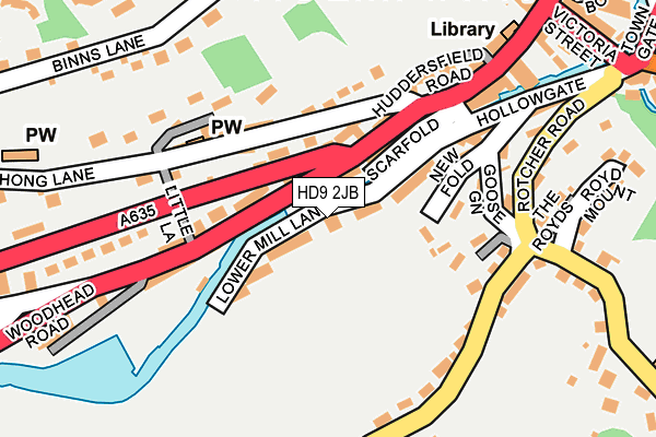 HD9 2JB map - OS OpenMap – Local (Ordnance Survey)