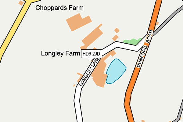 HD9 2JD map - OS OpenMap – Local (Ordnance Survey)