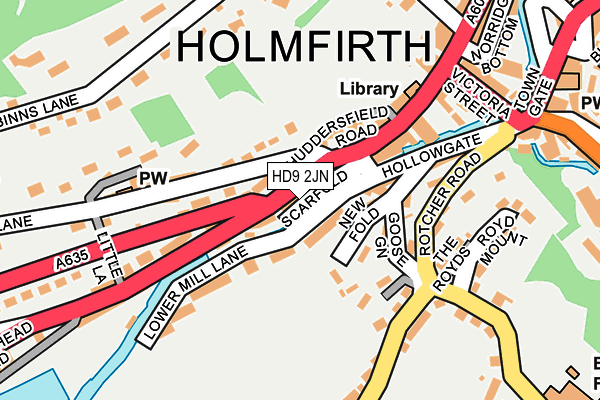 HD9 2JN map - OS OpenMap – Local (Ordnance Survey)