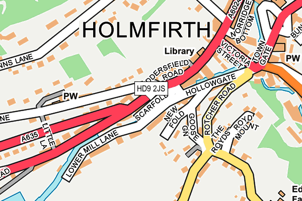 Map of THE COURTYARD HAIR STUDIO HOLMFIRTH LTD at local scale