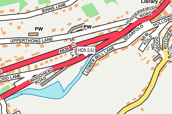 HD9 2JU map - OS OpenMap – Local (Ordnance Survey)