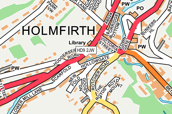 HD9 2JW map - OS OpenMap – Local (Ordnance Survey)