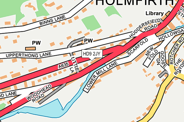 HD9 2JY map - OS OpenMap – Local (Ordnance Survey)