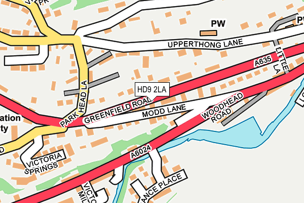 HD9 2LA map - OS OpenMap – Local (Ordnance Survey)
