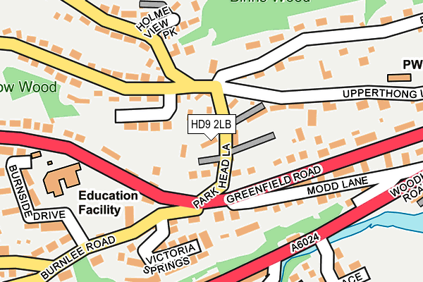 HD9 2LB map - OS OpenMap – Local (Ordnance Survey)