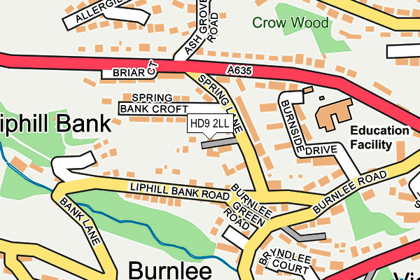 HD9 2LL map - OS OpenMap – Local (Ordnance Survey)