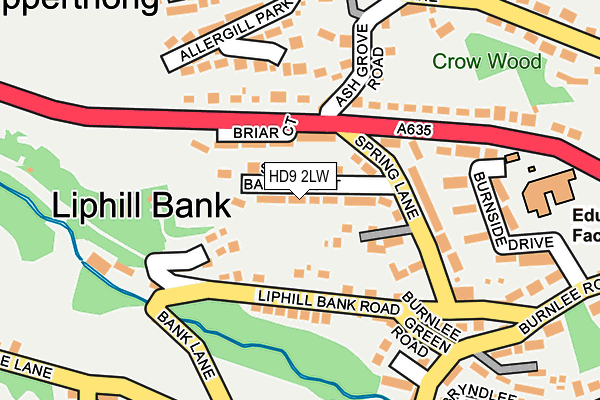 HD9 2LW map - OS OpenMap – Local (Ordnance Survey)