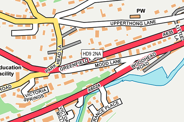 HD9 2NA map - OS OpenMap – Local (Ordnance Survey)