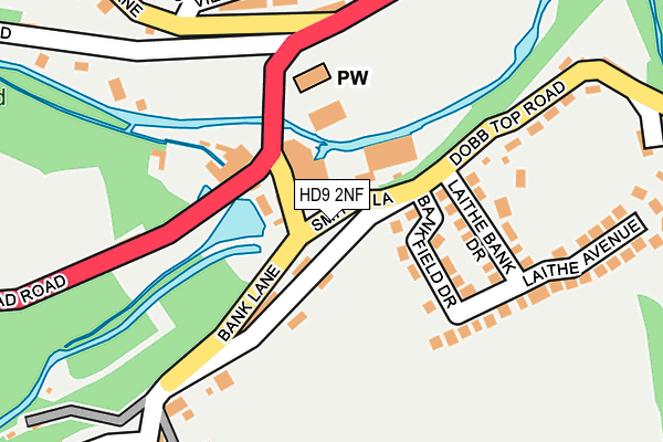 HD9 2NF map - OS OpenMap – Local (Ordnance Survey)