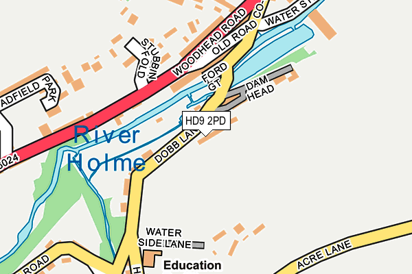 HD9 2PD map - OS OpenMap – Local (Ordnance Survey)